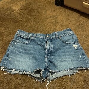 Madewell Blue Distressed Jean Shorts